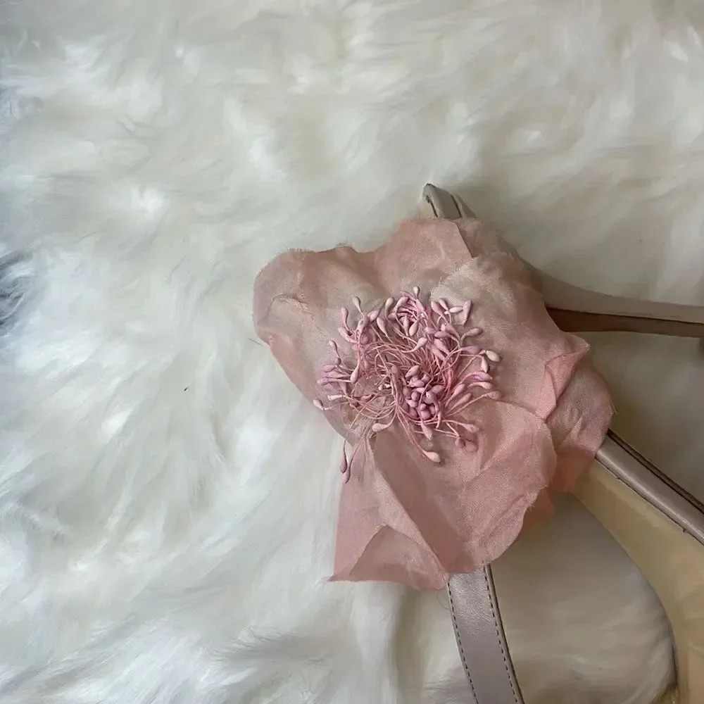 Kate Spade Lavish Powder/ Calf Blush Flower Heel Size 8.5M
